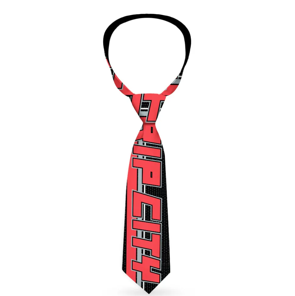 Buckle-Down Necktie - RIP CITY/Stripe/Mesh Black/Gray/Red