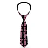 Buckle-Down Necktie - Sugar Skulls Black/White/Fuchsia