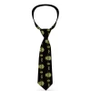 Buckle-Down Necktie - Sugar Skulls Black/Olive/Burgundy