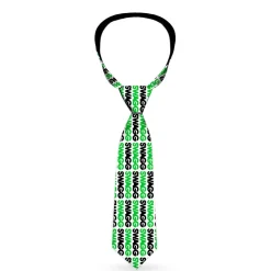 Buckle-Down Necktie - SWAGG White/Black/Green