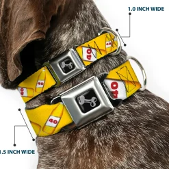 Buckle-Down Seatbelt Buckle Dog Collar - 40 Oz. Beer Bottles Yellow