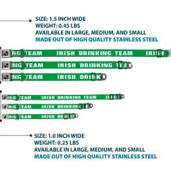 Buckle-Down Seatbelt Buckle Dog Collar - IRISH DRINKING TEAM Green/White