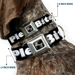 Buckle-Down Seatbelt Buckle Dog Collar - BITCH PLEASE Black/White