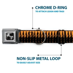 Buckle-Down Seatbelt Buckle Dog Collar - Bullets2 Orange/Black