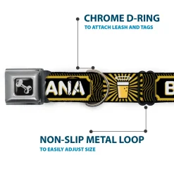 Buckle-Down Seatbelt Buckle Dog Collar - Beer Pint/BEERVANA Rays/Waves Black/Olive