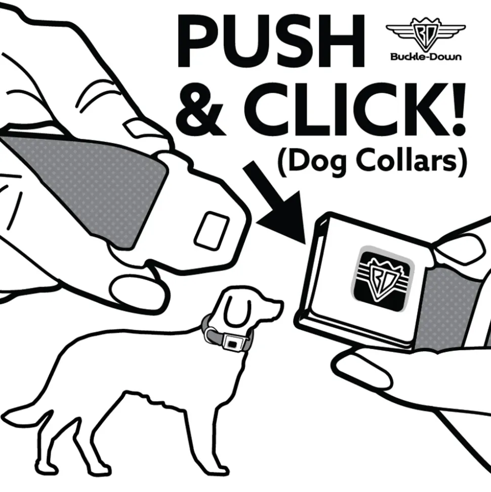 Buckle-Down Seatbelt Buckle Dog Collar - ONE OF US HAS HAIRY LEGS/Fur Tan/White