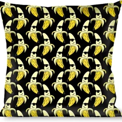 Buckle-Down Throw Pillow - Banana Peeled w/Sunglasses Black/Yellow