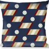 Buckle-Down Throw Pillow - Ball/Stripes Tan/Blue/Burgundy