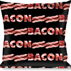 Buckle-Down Throw Pillow - Bacon w/Text1