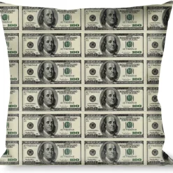 Buckle-Down Throw Pillow - 100 Dollar Bills