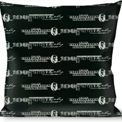 Buckle-Down Throw Pillow - Americana One Hundred Dollar Bill Elements Black/Gray