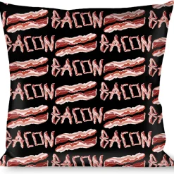 Buckle-Down Throw Pillow - Bacon w/Text2