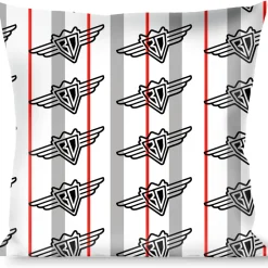 Buckle-Down Throw Pillow - BD Plaid White/Gray/Red