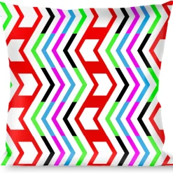 Buckle-Down Throw Pillow - Arrows White/Multi Color