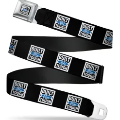 BUILT FORD TOUGH Logo2 Full Color Black White Blue Seatbelt Belt - BUILT FORD TOUGH Logo2 Black/White/Blue Webbing