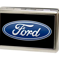 Business Card Holder - LARGE - Ford Oval Logo CENTERED FCG Black