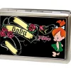 Business Card Holder - LARGE - PEBBLES BABY Tattoo Banner Pose3 FCG Black