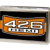 Business Card Holder - LARGE - 426 HEMI Badge Stripe FCG Black Orange White