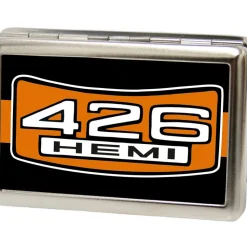 Business Card Holder - LARGE - 426 HEMI Badge Stripe FCG Black Orange White