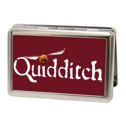 Business Card Holder - LARGE - QUIDDITCH Golden Snitch Ball FCG Burgundy White