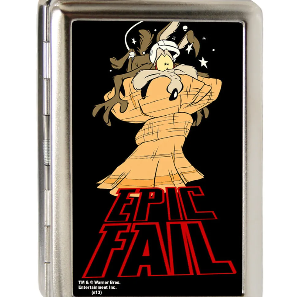 Business Card Holder - LARGE - Wile E Coyote EPIC FAIL FCG Black Red