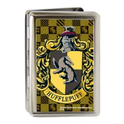 Business Card Holder - LARGE - Hufflepuff Crest FCG Golds Black
