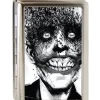 Business Card Holder - LARGE - Joker Bat Face My Dark Architect Cover Brushed Silver