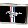 Business Card Holder - LARGE - Ford Mustang w Bars Logo CENTERED FCG Black