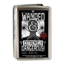 Business Card Holder - LARGE - FANTASTIC BEASTS AND WHERE TO FIND THEM Bust Silhouette WANDED & EXTREMELY DANGEROUS FCG Black White Red