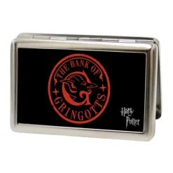 Business Card Holder - LARGE - Harry Potter THE BANK OF GRINGOTTS Logo FCG Black Red