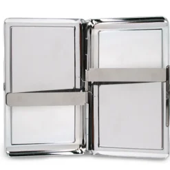 Business Card Holder - LARGE - STOP THE SULLEN EMO CRAP Pentagram Reverse Brushed