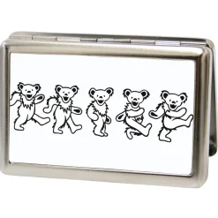 Business Card Holder - LARGE - Dancing Bears FCWood Natural Multi Color