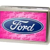 Business Card Holder - LARGE - Ford Oval w Text FCG Pink