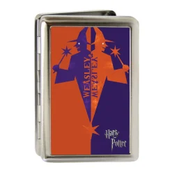 Business Card Holder - LARGE - Harry Potter WEASLEY & WEASLEY Wizard Logo FCG Orange-Red Purple