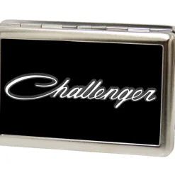 Business Card Holder - LARGE - CHALLENGER "3-D" Script FCG Black White Gray