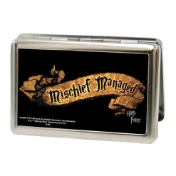 Business Card Holder - LARGE - Harry Potter MISCHIEF MANAGED Banner FCG Black/Tan