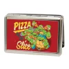 Business Card Holder - LARGE - TMNT Turtles Pose16 PIZZA BY THE SLICE FCG Reds Yellows