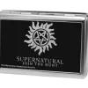 Business Card Holder - LARGE - Winchester Pentagram SUPERNATURAL-JOIN THE HUNT Reverse Brushed