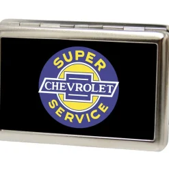Business Card Holder - LARGE - CHEVROLET SUPER SERVICE Logo FCG Black Blue Yellow White