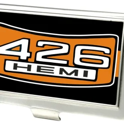 Business Card Holder - SMALL - 426 HEMI Badge Stripe FCG Black Orange White