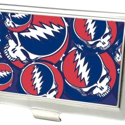 Business Card Holder - SMALL - Steal Your Face Stacked FCG Red White Blue