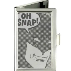 Business Card Holder - SMALL - Batman Face OH SNAP! Brushed Silver