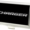 Business Card Holder - SMALL - CHARGER Text FCG Black Silver-Fade