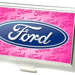 Business Card Holder - SMALL - Ford Oval w Text FCG Pink