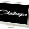 Business Card Holder - SMALL - CHALLENGER "3-D" Script FCG Black White Gray