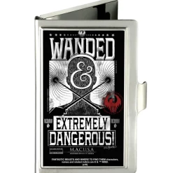 Business Card Holder - SMALL - FANTASTIC BEASTS AND WHERE TO FIND THEM Bust Silhouette WANDED & EXTREMELY DANGEROUS FCG Black White Red
