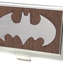Business Card Holder - SMALL - Batman Marquetry Black Walnut Metal