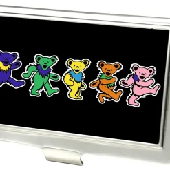 Business Card Holder - SMALL - Dancing Bears FCG Black Multi Color