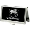 Business Card Holder - SMALL - Dodge Viper Logo FCG Black Silver