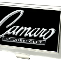 Business Card Holder - SMALL - 1969 CAMARO BY CHEVROLET Emblem FCG Black Silver
